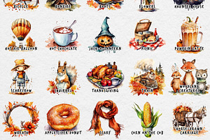 Watercolor Autumn Festival Clipart