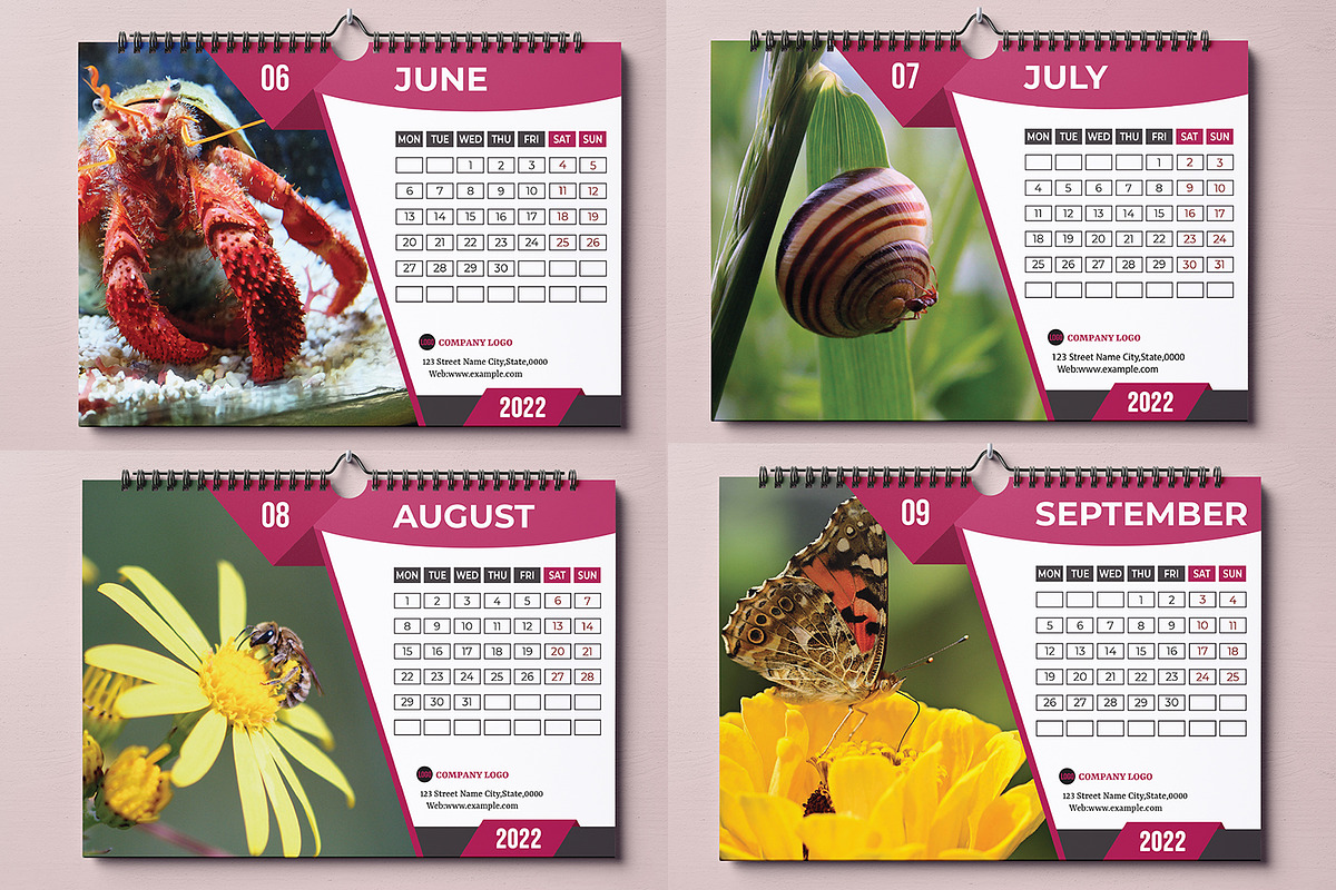 Desk Calendar 2022 V17, a Stationery Template by Template Shop (Photo 3 of 4)