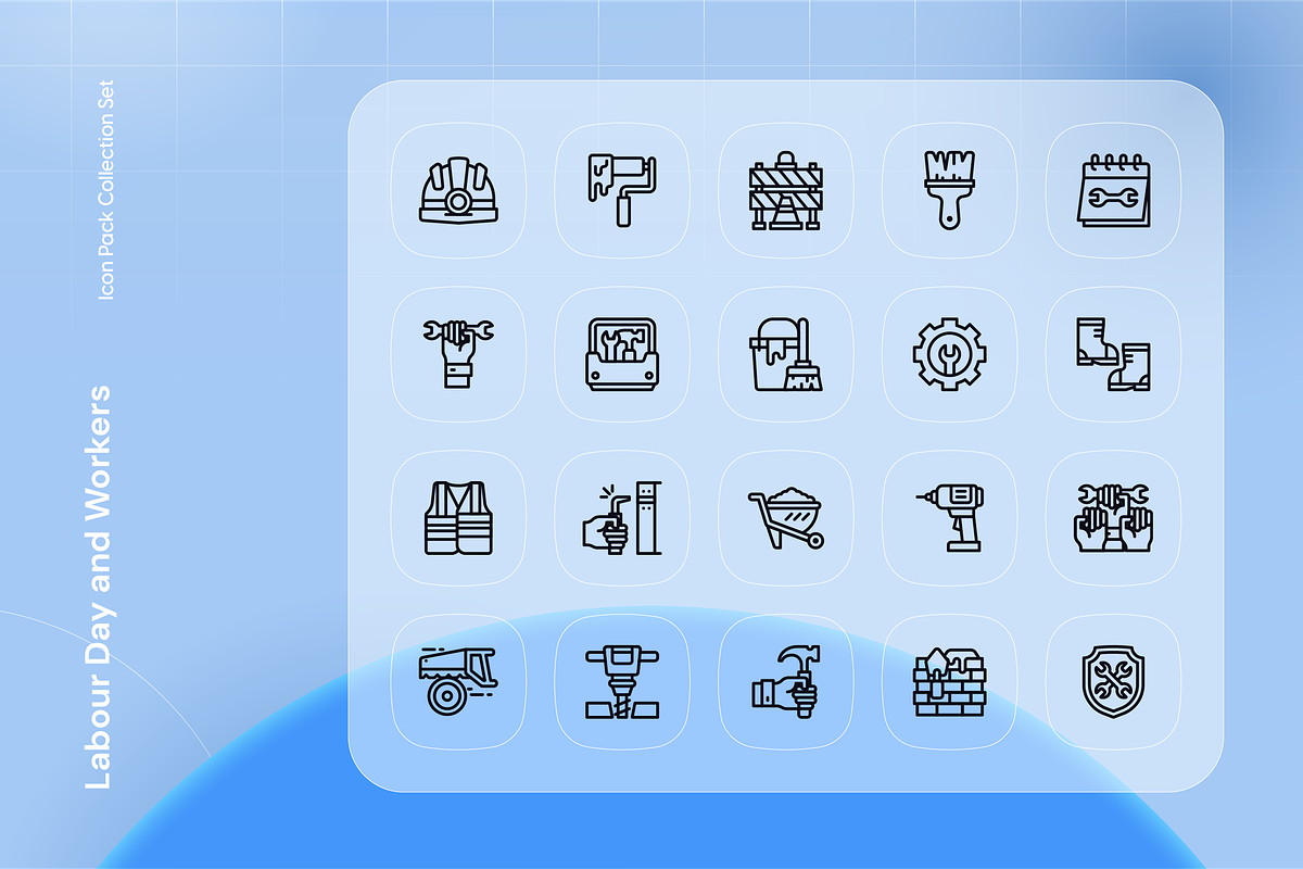 Labour Day and Workers Icon Set, an Outline Icon by Nathaya Studio (Photo 2 of 2)