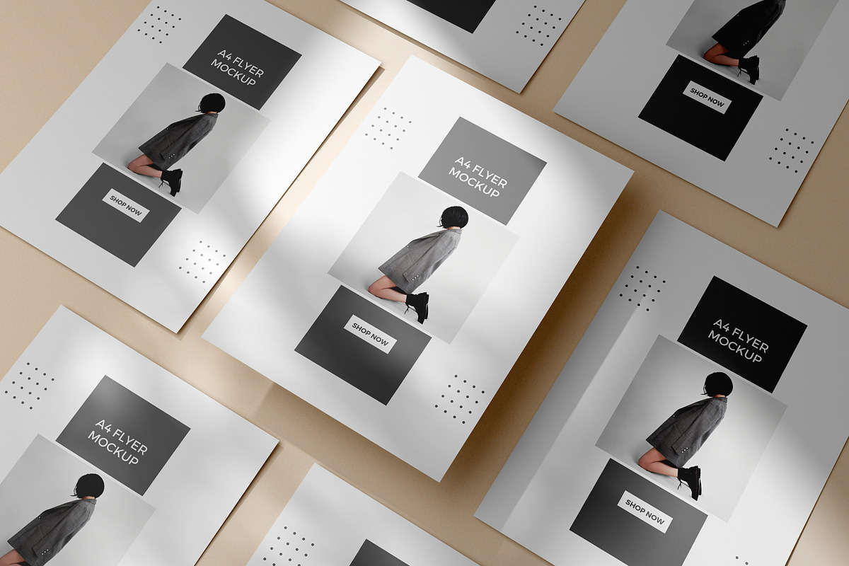 A4 FLYER MOCKUP WITH SHADOW, a Print Template by simuradi (Photo 5 of 5)