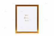 Golden styled frame isolated mockup, a Print Template by JustLikeMyDesktop (Thumbnail 3 of 3)