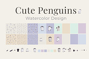 Cute Penguins Watercolor Collection, an Animal Illustration by ElicoelhoDesign Shop (Thumbnail 4 of 5)