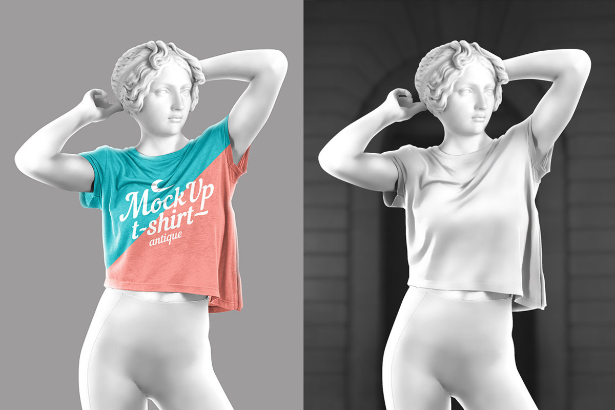 Mockup T-shirt Antique #4, a Shirt Mockup by Sergey Serebrennikov (Photo 4 of 5)