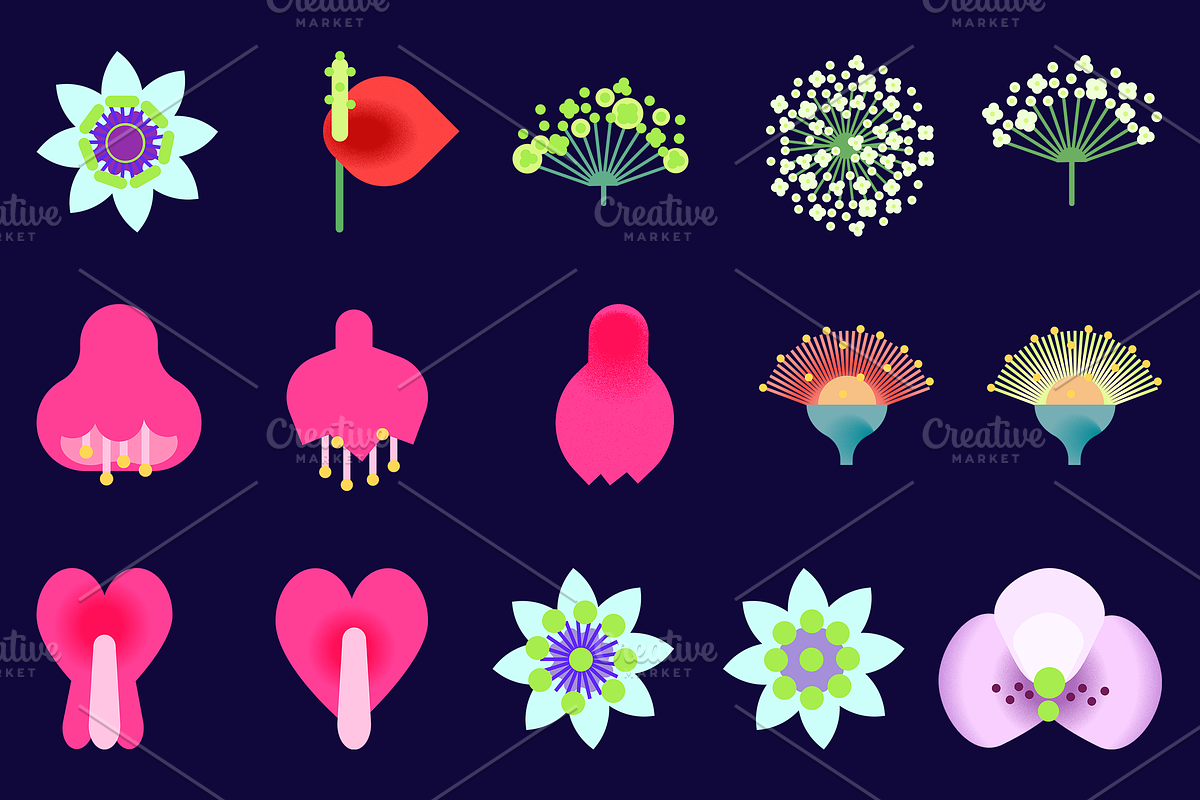 Summer flowers set – 87+ elements, a Decorative Illustration by Schumacher Shop (Photo 16 of 26)