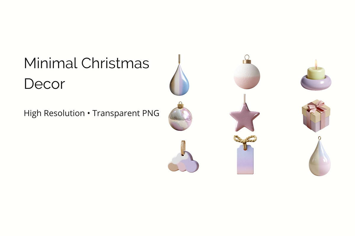 Cloud Dancer Christmas Ornaments PNG, an Object Graphic by Vika_Softlife (Photo 3 of 5)
