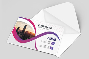 Colorful Post Card Template Design