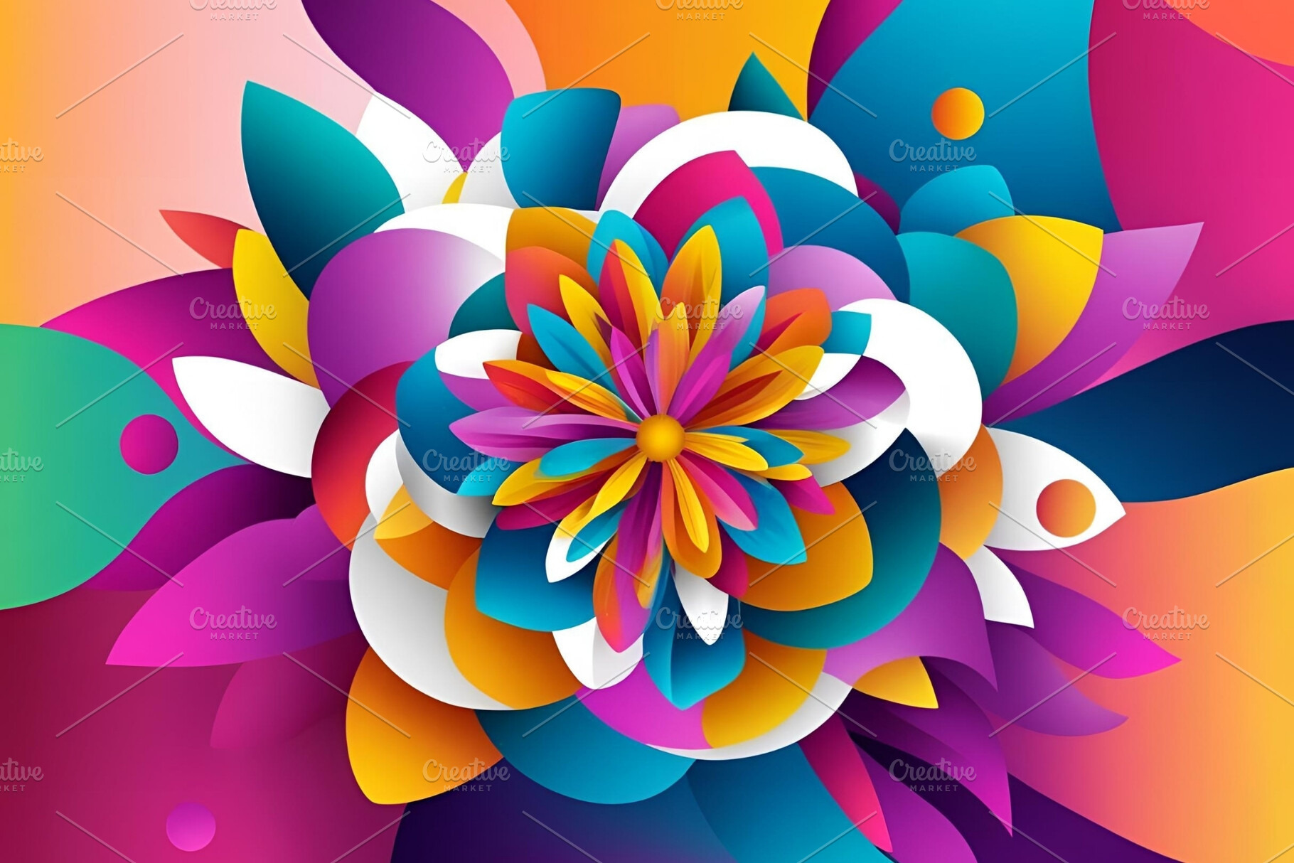 Flower illustration abstract floral, a Wallpaper Photo by ComfortQ