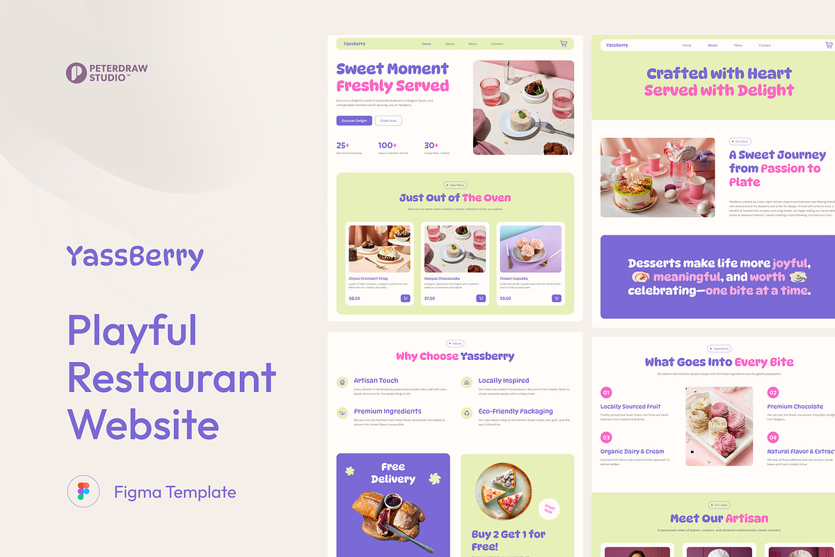 Portfolio Website UI Figma Template, an UI Kit Template by peterdraw (Photo 1 of 6)