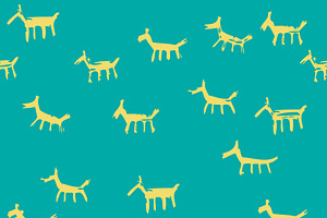 Primitive Horses Seamless Pattern