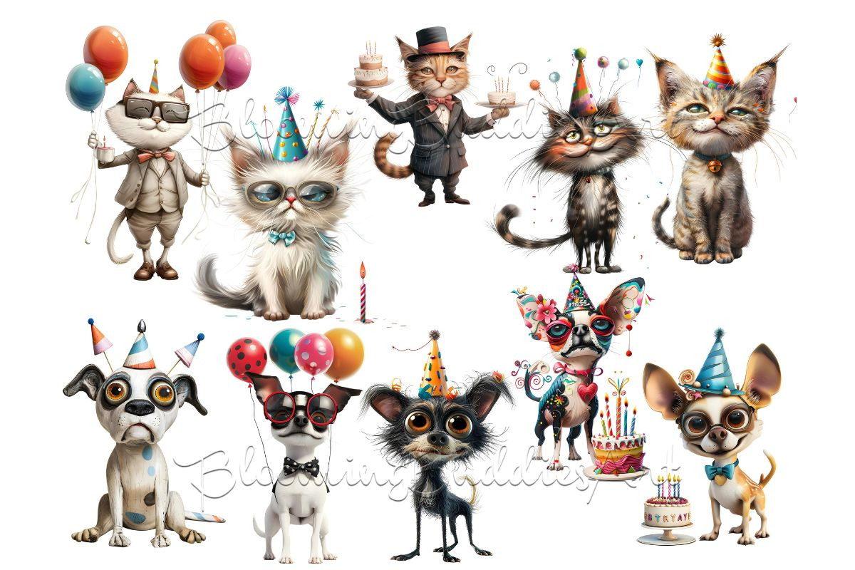 112 Whimsical Quirky Pets Clipart, an Animal Illustration by Art Paradise Studios (Photo 9 of 9)