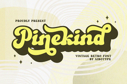Pinekind - Groovy Retro Font, a Serif Font by Airotype