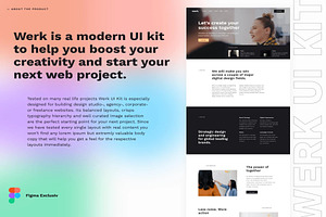 Werk UIKit 110 modern website layout, an UI Kit Template by Creative Perspective
