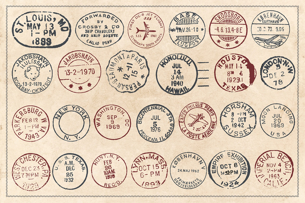 52 Vintage Postcard Vectors, an Illustration by Brigantine Designs (Photo 4 of 4)