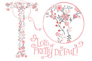 Pink & Grey Floral Alphabet Vectors, an Illustration by Amanda Ilkov (Thumbnail 5 of 5)