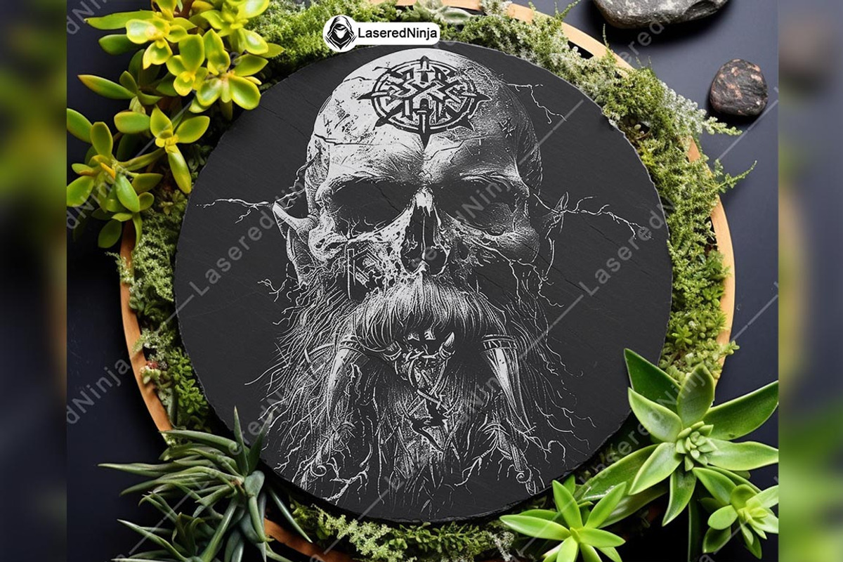 Old Viking Skull Beard Moustache, a Background Graphic by LaseredNinja (Photo 5 of 7)