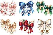 Watercolor Bow Knot Earrings Clipart, a Seasonal Illustration by DreamArtGraphic (Thumbnail 3 of 4)