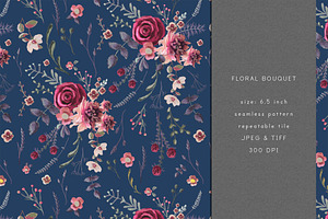 Floral Bouquet Seamless Pattern