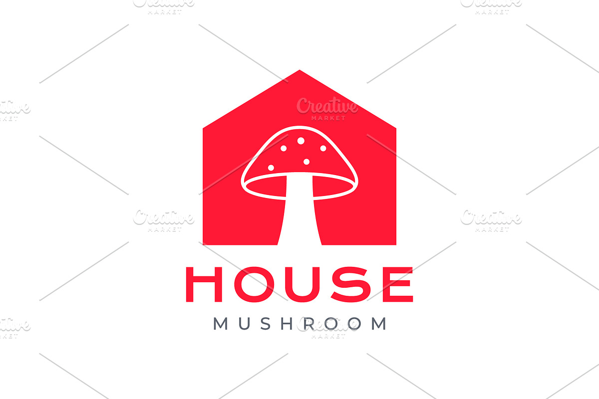 house of mushroom trumpet  logo, a Branding & Logo Template by devastd