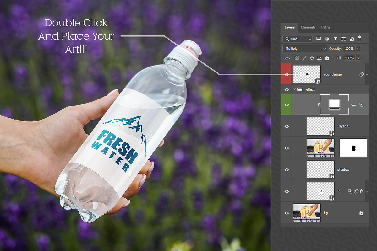 Water Bottle Mockup #08, a Product Mockup by alexandeerco (Photo 2 of 5)
