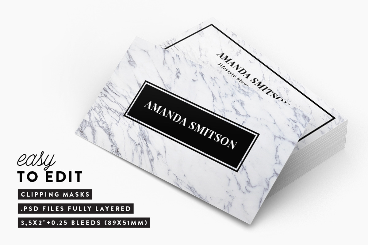 Marble business card template, a Business Card Template by Fearless Confetti (Photo 2 of 4)