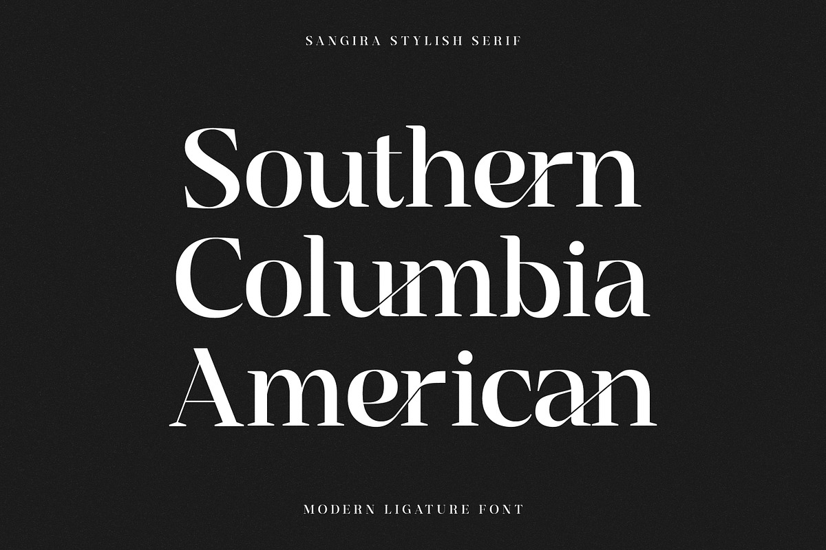 Sangira - Modern Ligature Serif, a Serif Font by Almarkhatype (Photo 4 of 10)