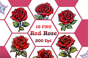 Red Rose clipart, an Object Graphic by DreamerStarCo (Thumbnail 1 of 5)
