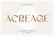 Acreage - A Modern Typeface, a Sans Serif Font by Hustle Supply Co. (Thumbnail 1 of 10)