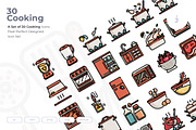 30 Cooking Icon set, an Outline Icon by Just Icon (Thumbnail 1 of 3)