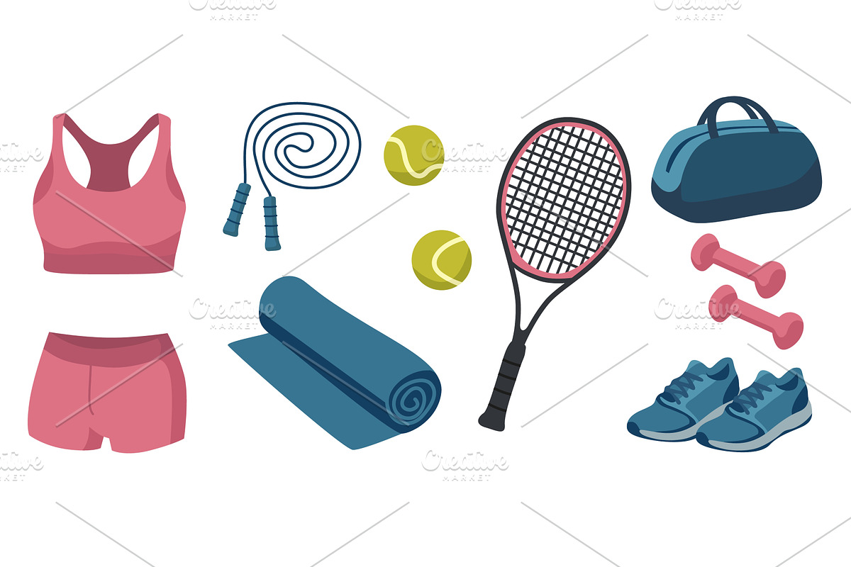 Tennis equipment and fitness, a Sport Illustration by Woters little shop