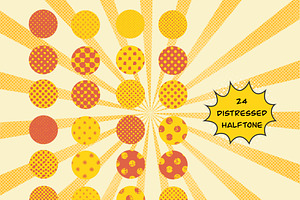 24 Distressed Retro Halftone Brush