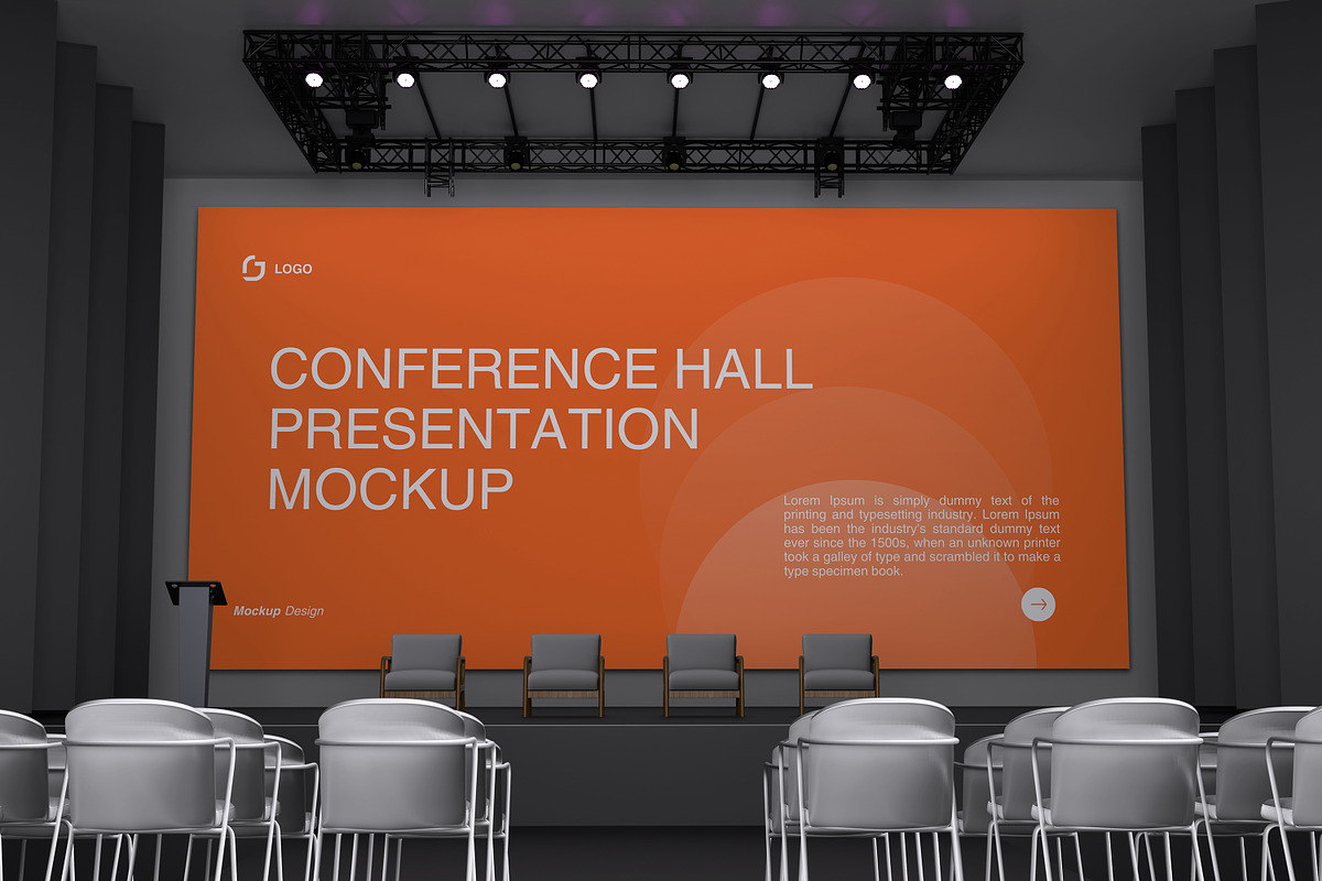 Conference Hall Presentation Mockup, a Wearable Device Mockup by xavier_studio (Photo 5 of 5)