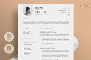 Resume/CV - The Megan, a Resume Template by CreativeLandStudio