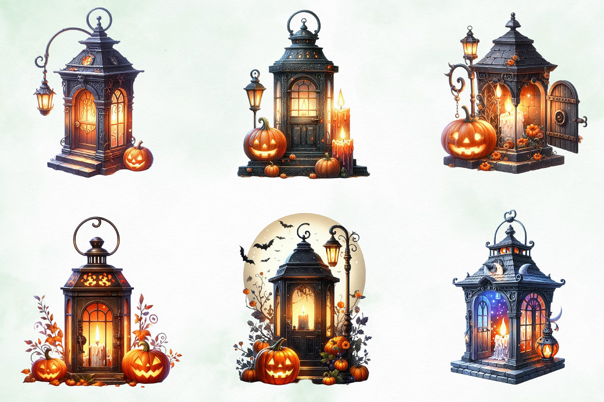 Halloween lantern with door light, an Illustration by Creative Art (Photo 4 of 4)