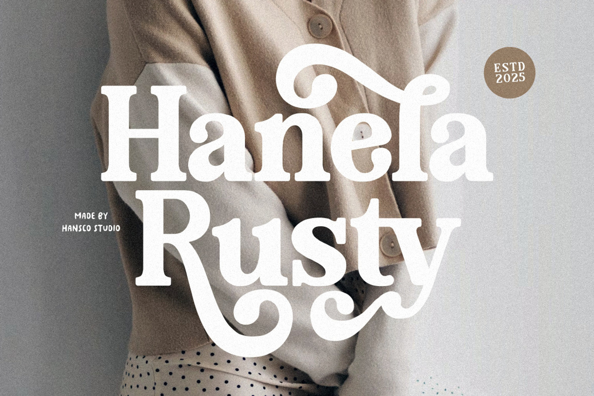 Hanela Rusty Font, a Serif Font by HansCo Studio (Photo 1 of 10)