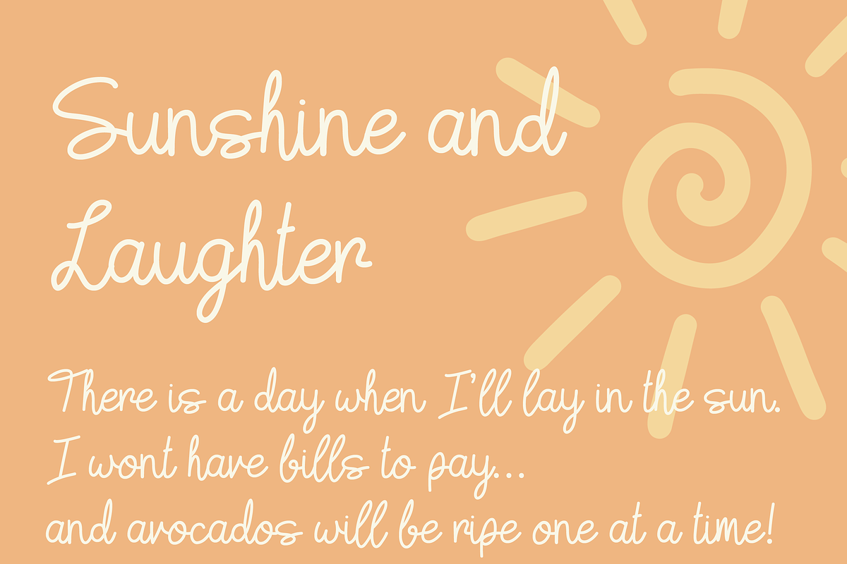 Vanilla Sunset Font, a Script Font by noonsun (Photo 2 of 6)