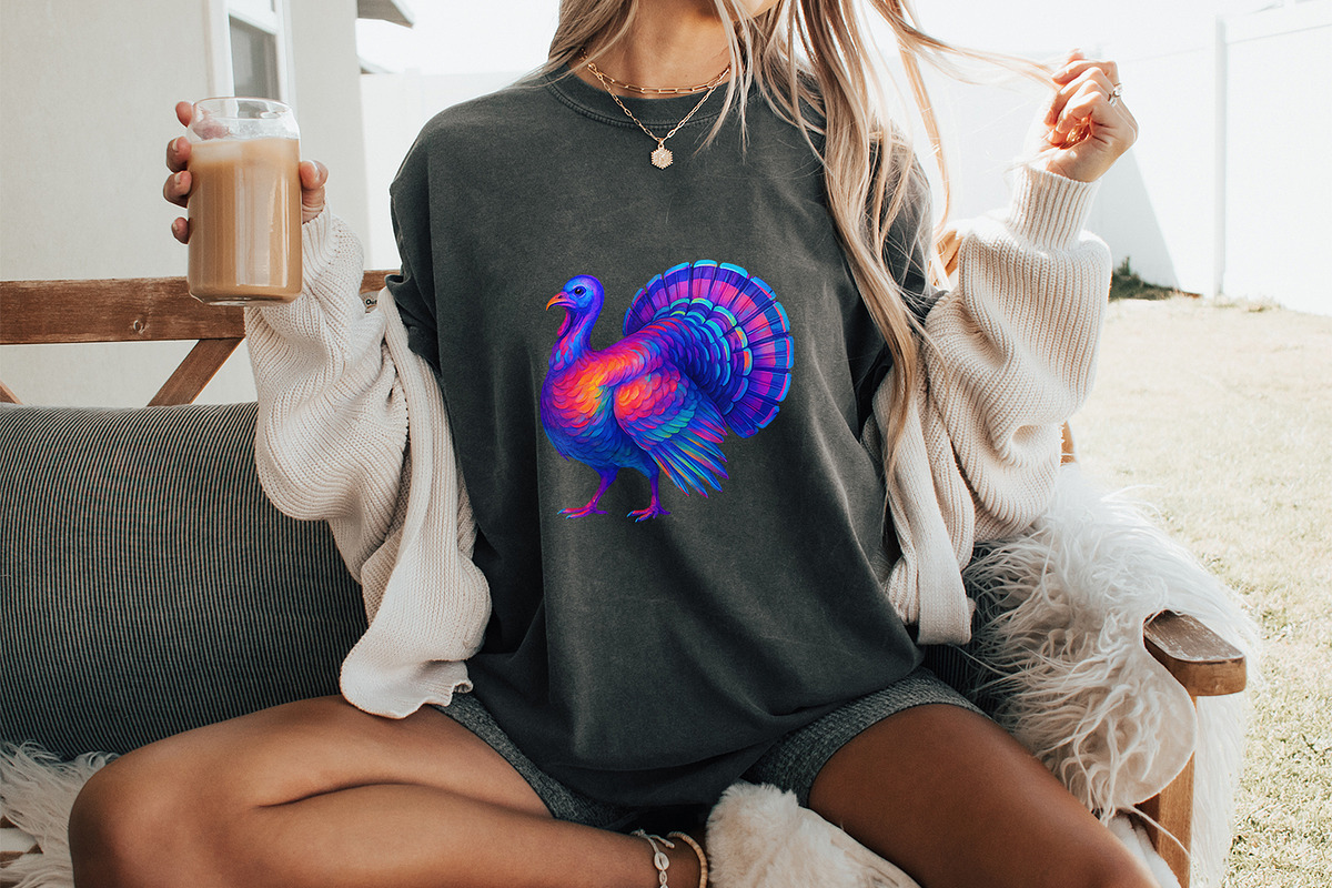 Colorful Neon Turkey PNG, Vibrant, an Illustration by SharpMarketplace (Photo 4 of 5)