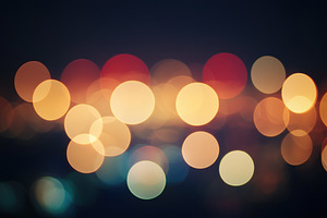 Abstract soft bokeh lights in warm yellow and red tones with hin, an Abstract Photo by José Manuel Gelpi
