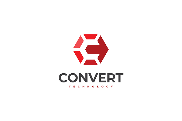 Convert Letter C Hexagon Logo Design preview 4