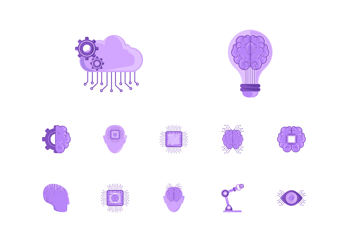 Machine Learning Icon Set