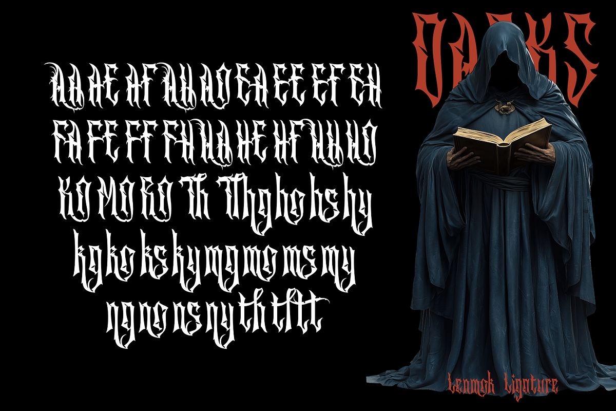 Lenmok - Blackletter Typeface, a Blackletter Font by madeDeduk (Photo 10 of 10)
