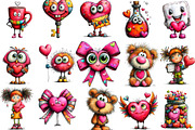 Kawaii Quirky Valentine Icons Pack, an Illustration by Designking (Thumbnail 2 of 5)
