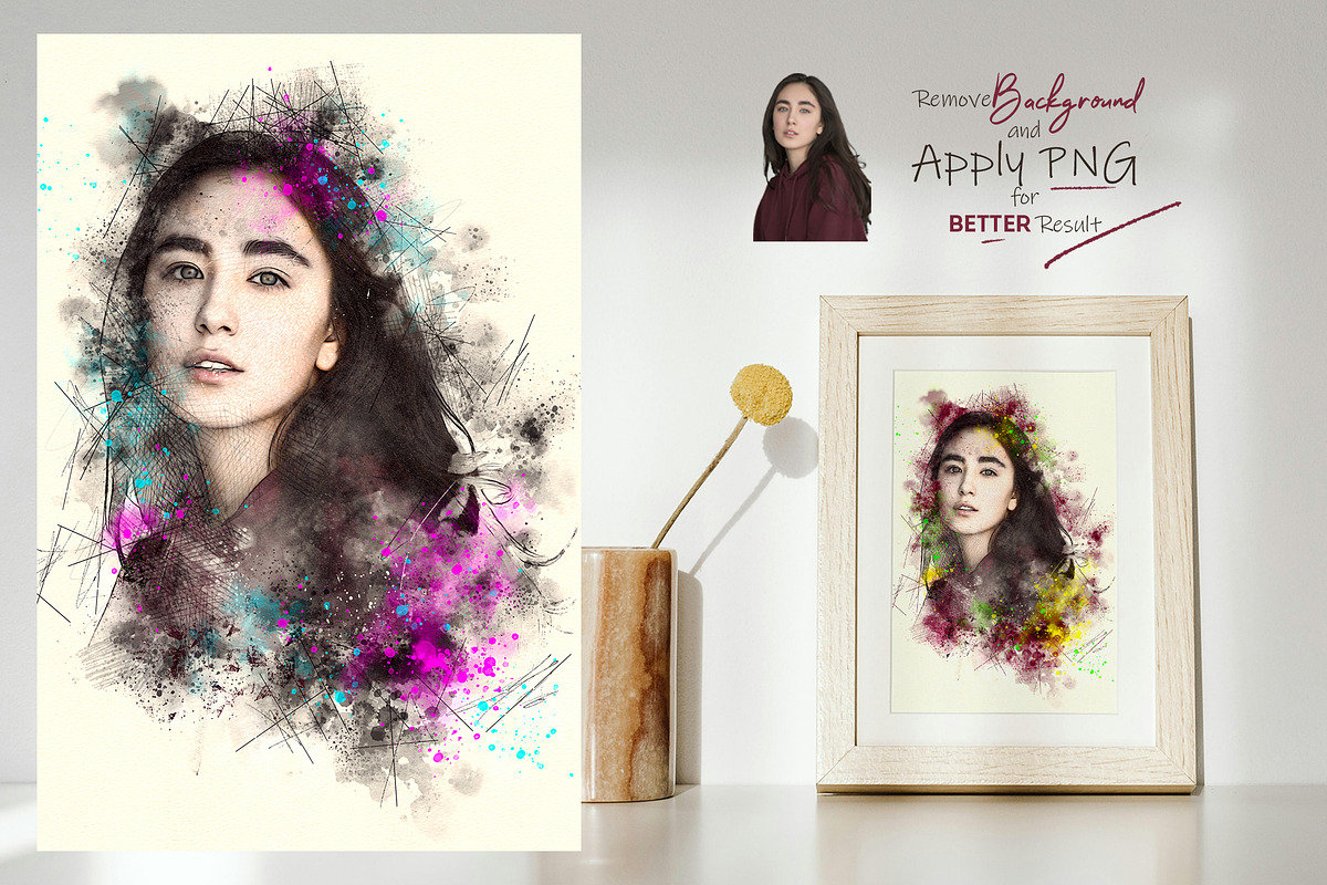 Sketch Art Photo Effect Mockup PSD, a Brushes & More by zahidhossainalif (Photo 3 of 18)
