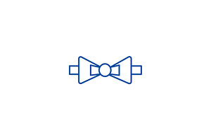 Bow Tie Line Icon Concept. Bow Tie