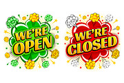 Open And Closed Retro Design, a Work Illustration by Vector beauty (Thumbnail 1 of 3)