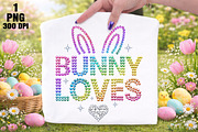 Rhinestone Bunny Love PNG, an Illustration by Daily.Designs (Thumbnail 1 of 5)