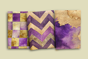 Purple And Gold Seamless Patterns