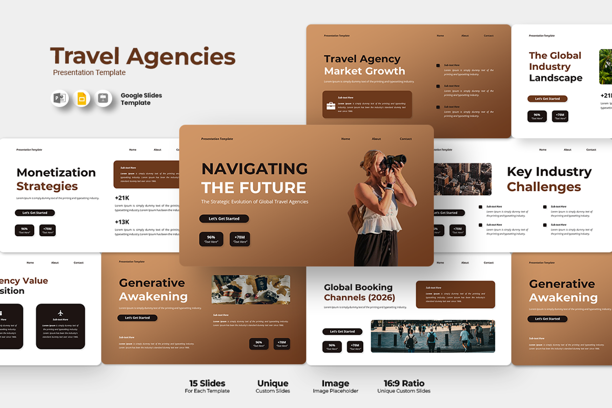 Travel Agencies - Google Slides, a Presentation Template by Iqsiart Studio (Photo 1 of 3)