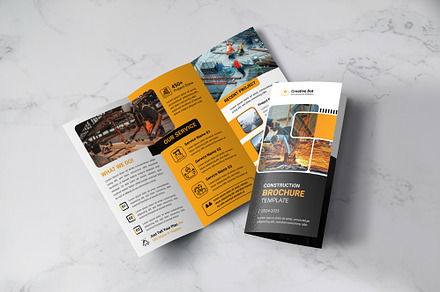 Construction Trifold Brochure, a Brochure Template by workclan24