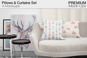 Pillows & Curtains Set