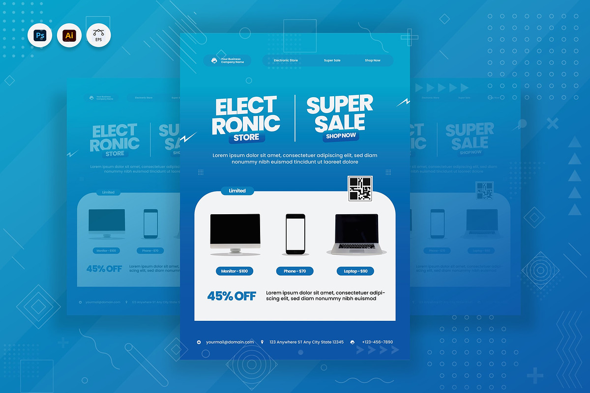 Electronic Poster, a Poster Template by Fannan Studio